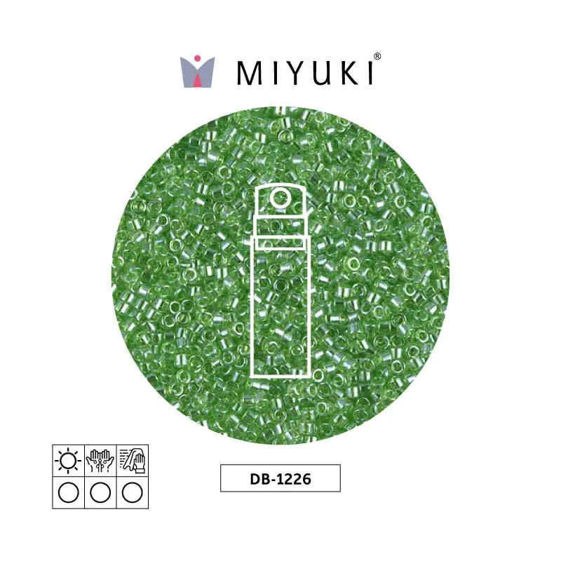 Miyuki delica 11/0 DB1226 transparent lime luster x 10g