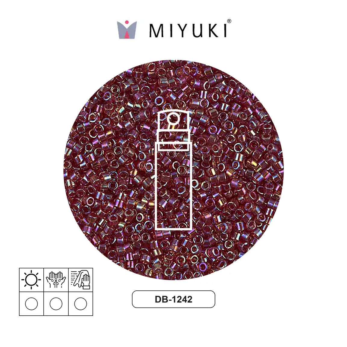 Miyuki delica 11/0 DB1242 transp. oscuro rojo AB x 10g