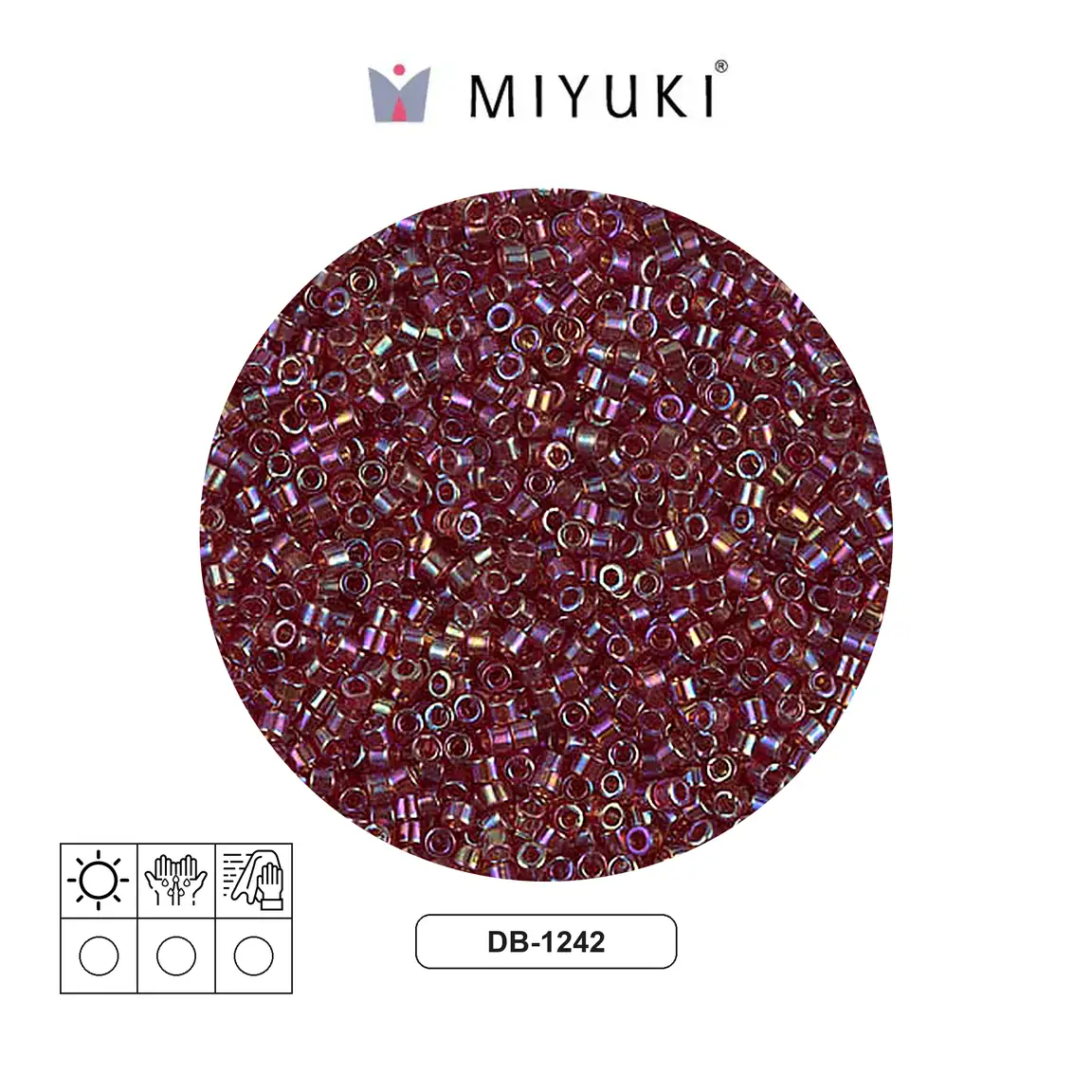 Miyuki delica 11/0 DB1242 transp. dark cranbery AB x 50g