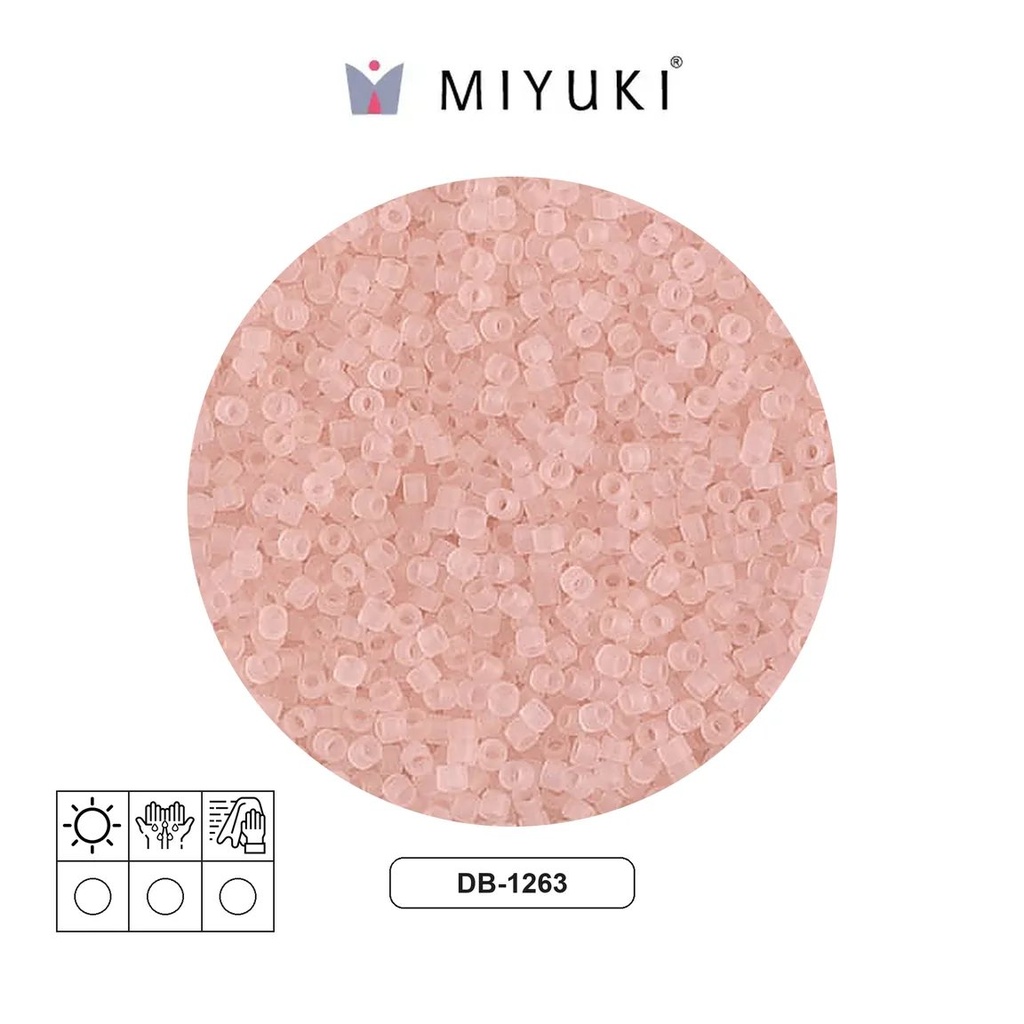 Miyuki delica 11/0 DB1263 mate transparente rosado niebla x 50g