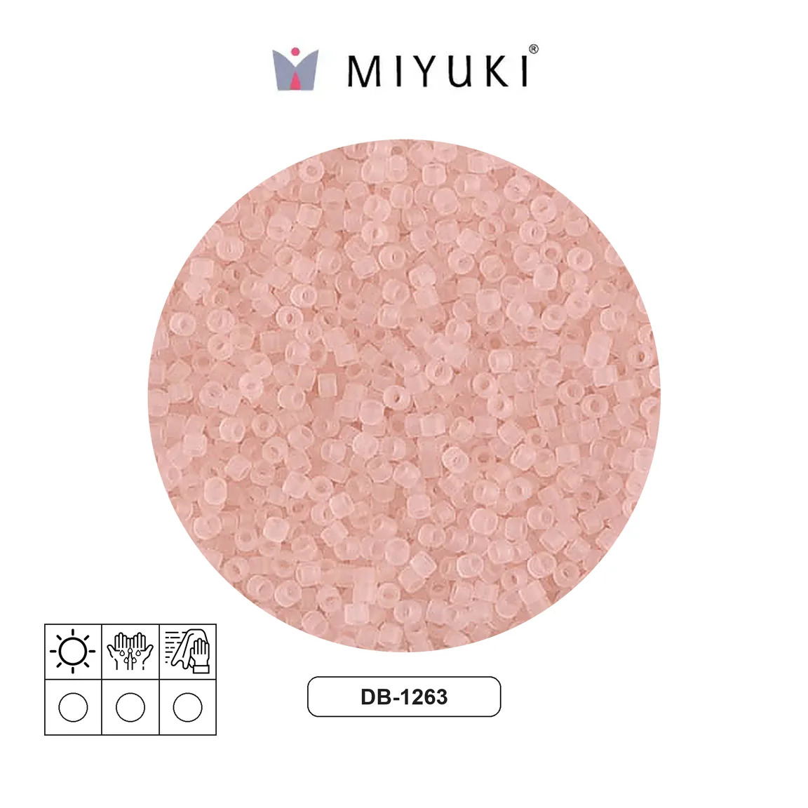 Miyuki delica 11/0 DB1263 matte transparent pink mist x 50g