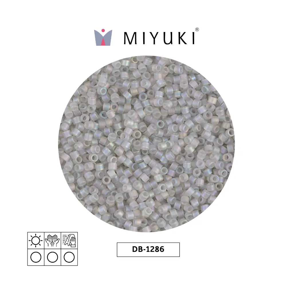 Miyuki delica 11/0 DB1286 mate transparente gris niebla AB x 50g