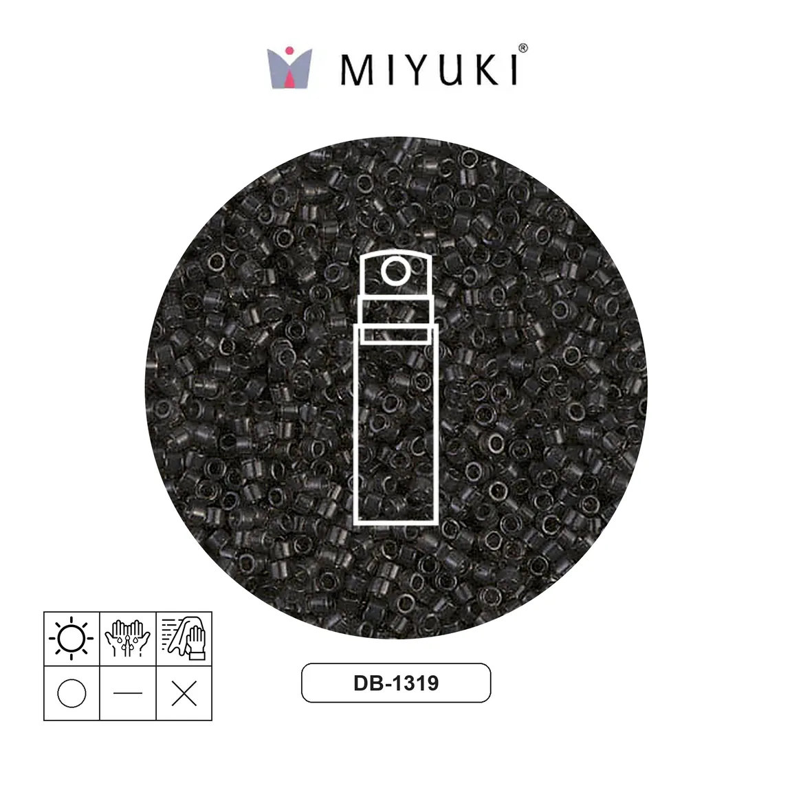 Miyuki delica 11/0 DB1319 transparent dark grey x 10g