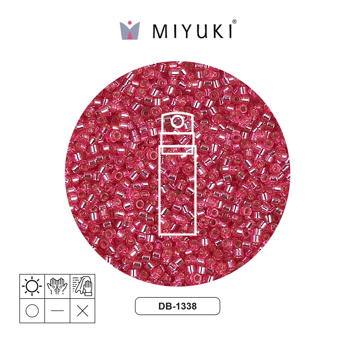 Miyuki delica 11/0 DB1338 silver lined rose x 10g