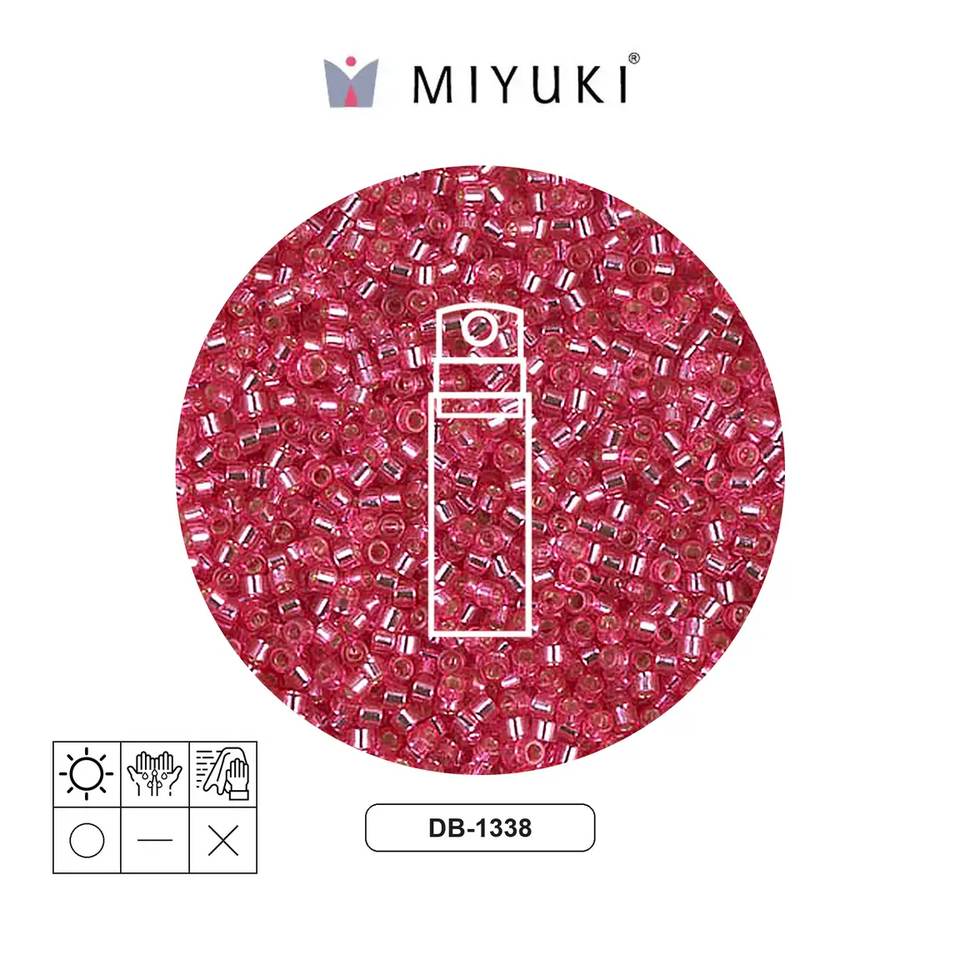 Miyuki delica 11/0 DB1338 silver lined rose x 10g