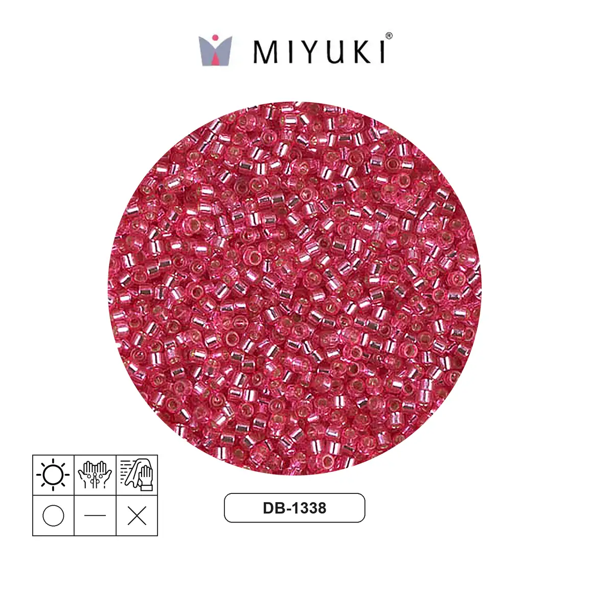 Miyuki delica 11/0 DB1338 silver lined rose x 50g