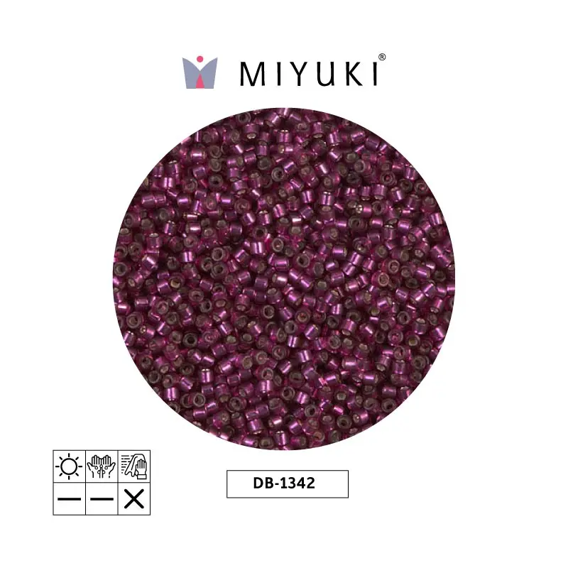 Miyuki delica 11/0 DB1342 silver lined rasperry x 50g