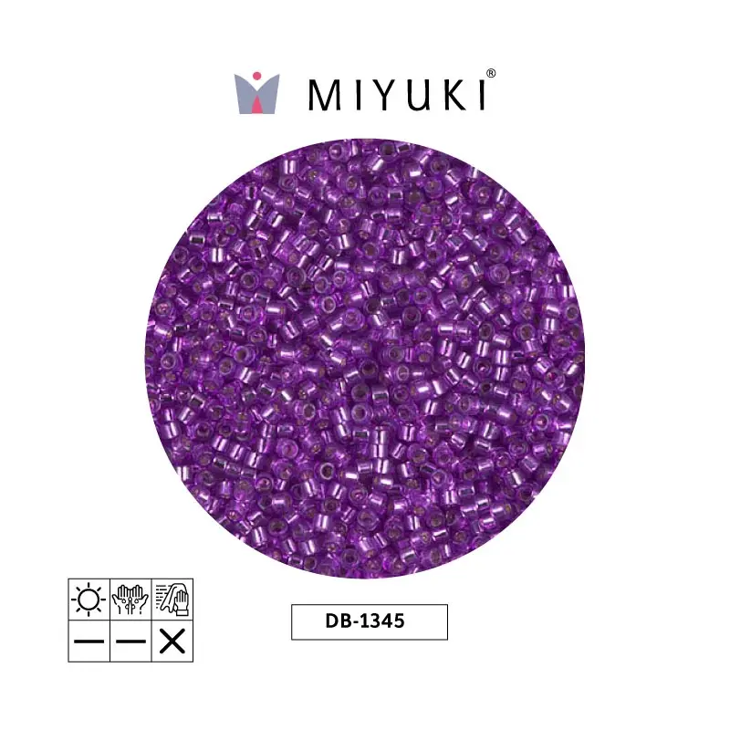 Miyuki delica 11/0 DB1345 plateado forrado bright morado x 50gr