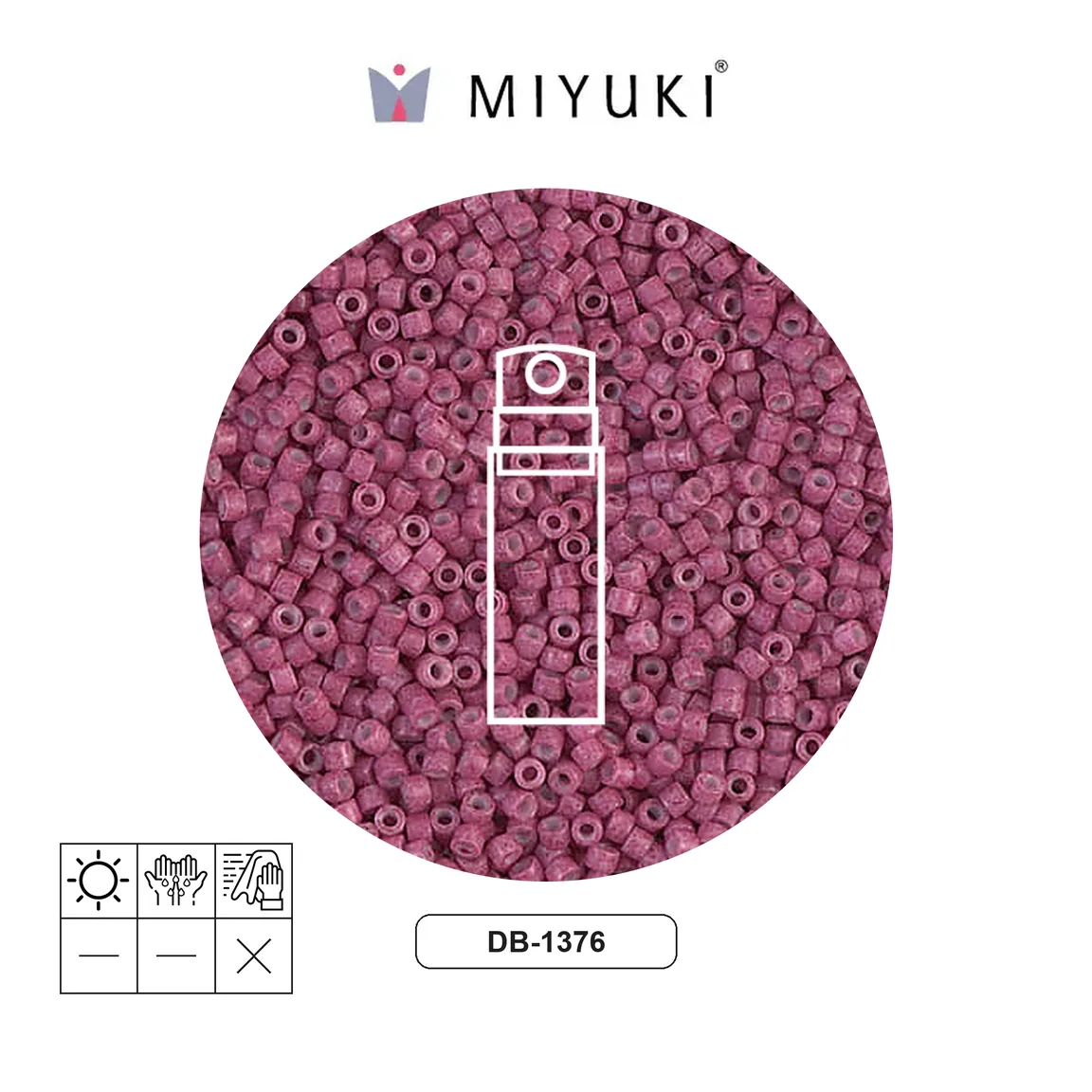 Miyuki delica 11/0 DB1376 opaque antique rose x 10g