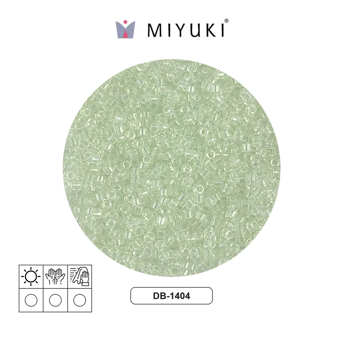 Miyuki delica 11/0 DB1404 transparent pale green mist x 50g