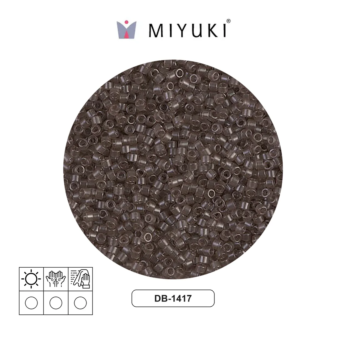 Miyuki delica 11/0 DB1417 transparent taupe x 50g