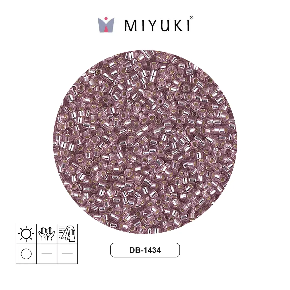 Miyuki delica 11/0 DB1434 silver lined pale rose x 50g