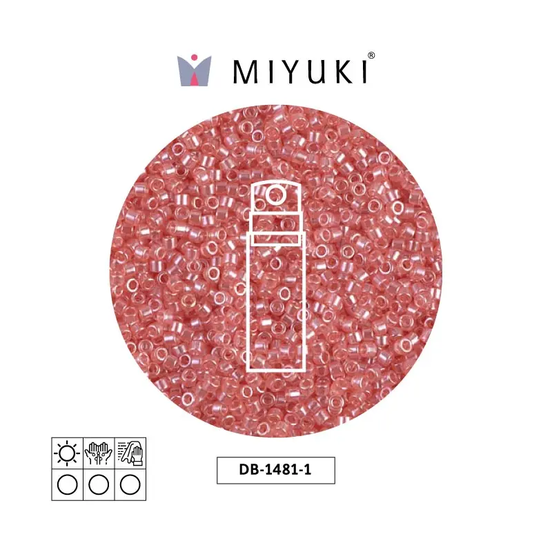 Miyuki delica 11/0 DB1481-1 transparente salmon lusterr x 10g