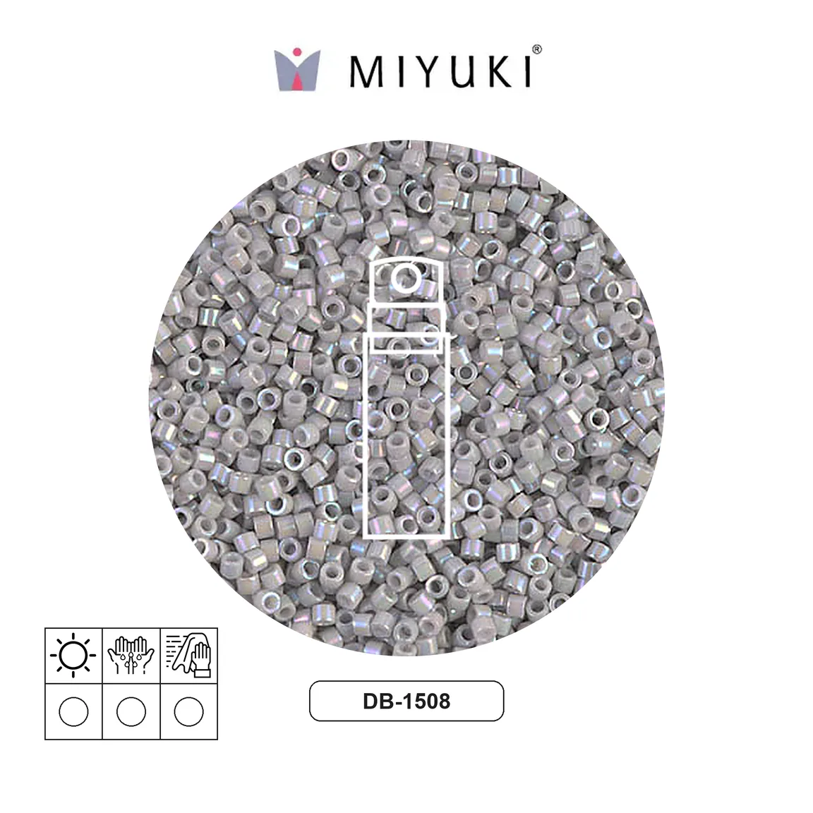 Miyuki delica 11/0 DB1508 opaque light smoke AB x 10g