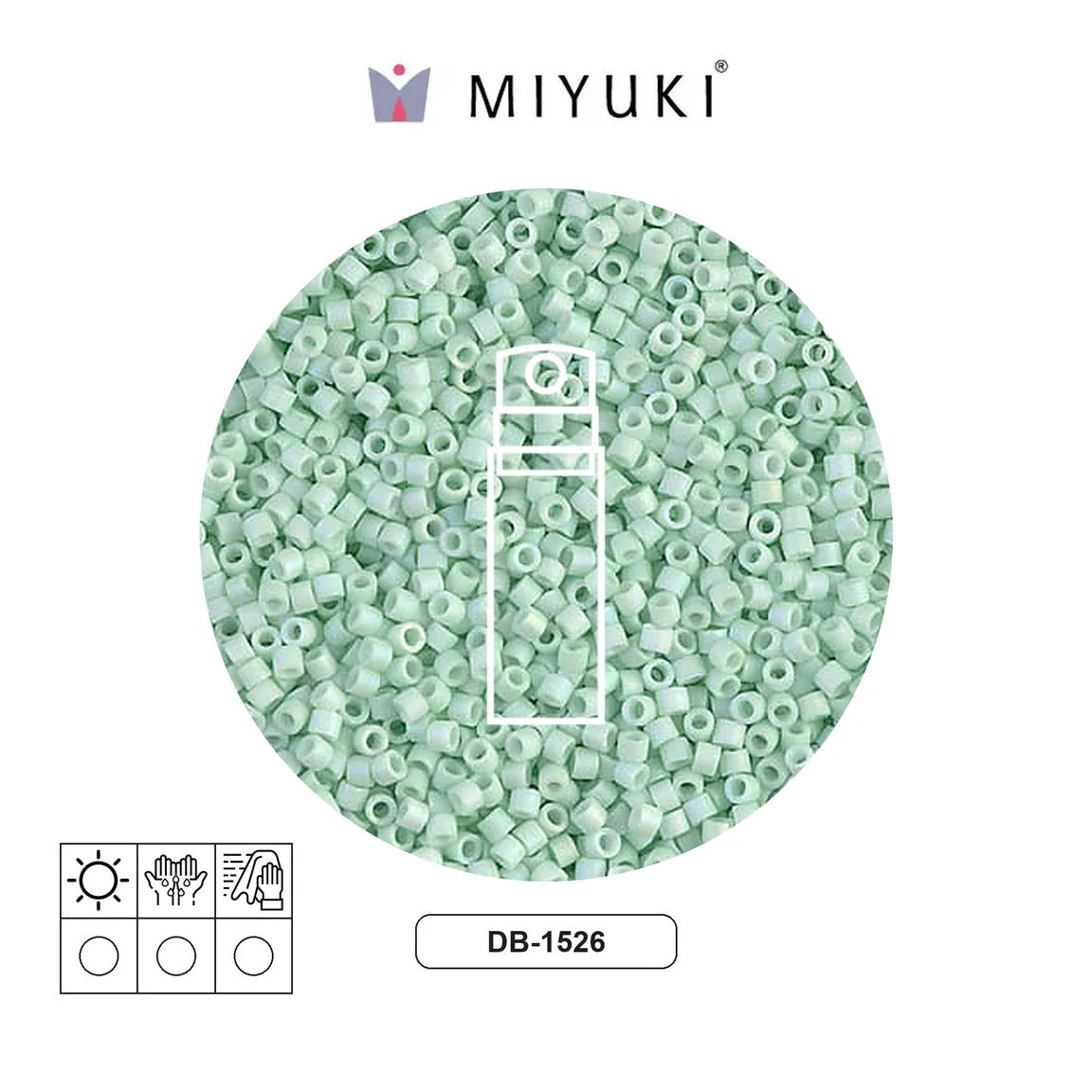 Miyuki delica 11/0 DB1526 matte opaque light mint x 10g
