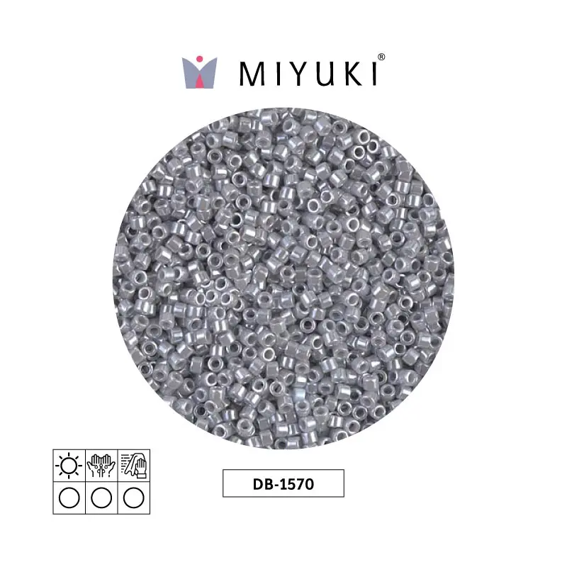 Miyuki delica 11/0 DB1570 opaque ghost grey luster x 50g