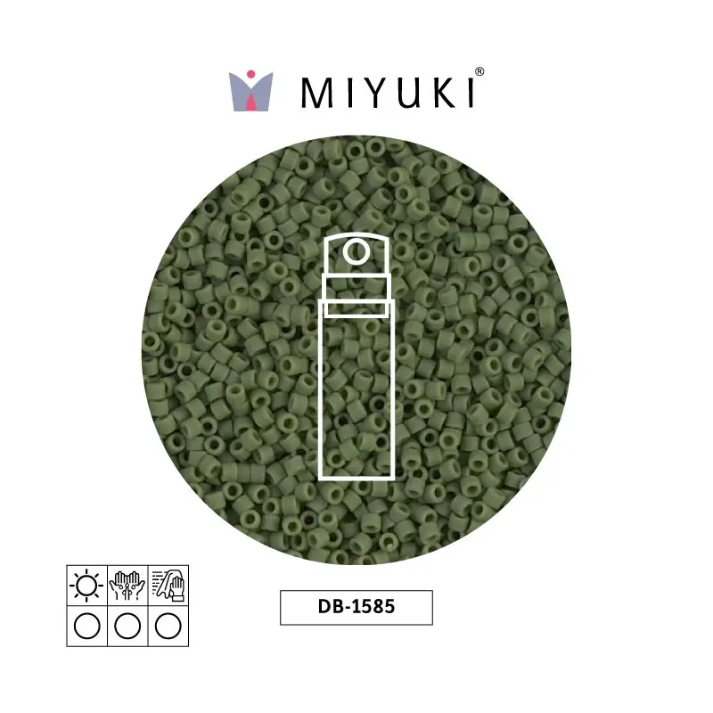 Miyuki delica 11/0 DB1585 mate opaco verde x 10g