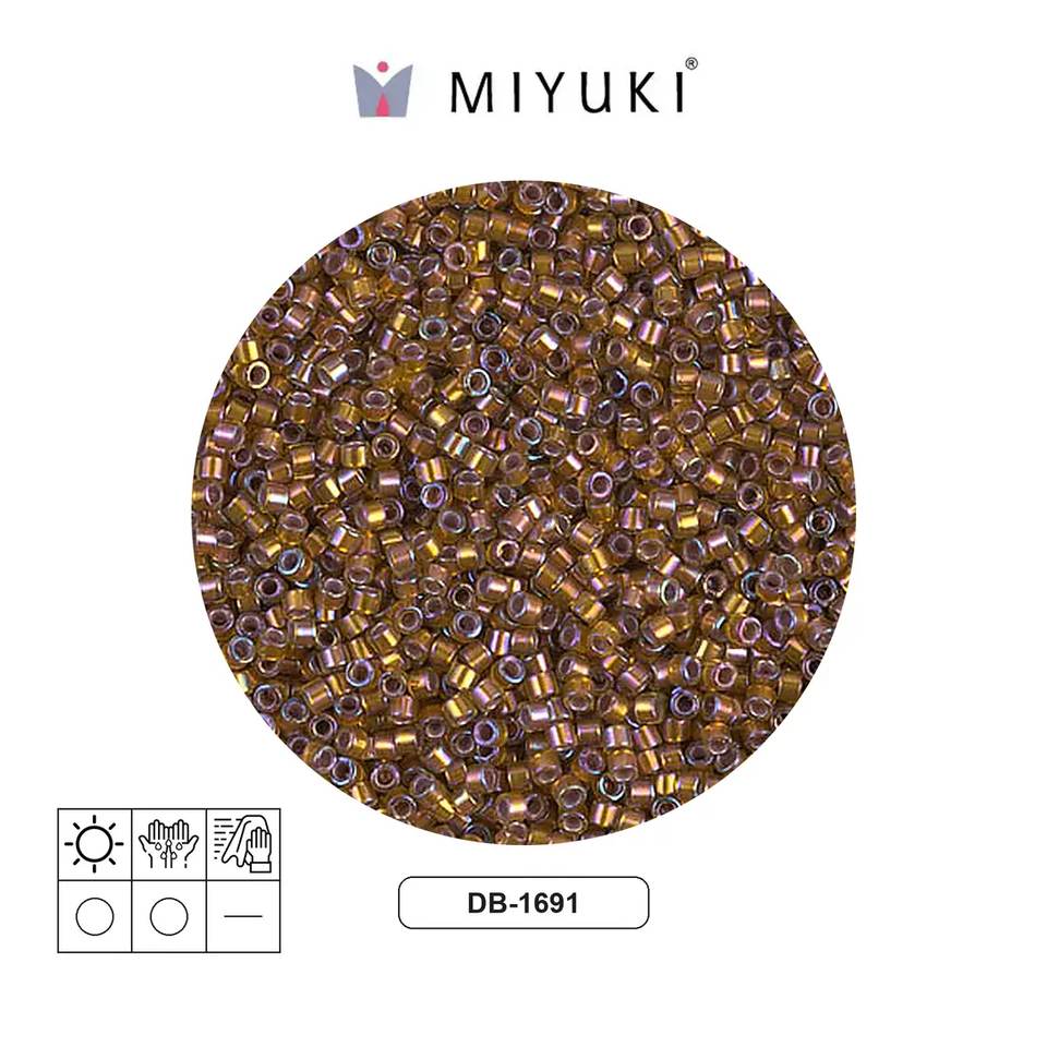 Miyuki delica 11/0 DB1691 silver lined glazed dark saffron AB x 50g