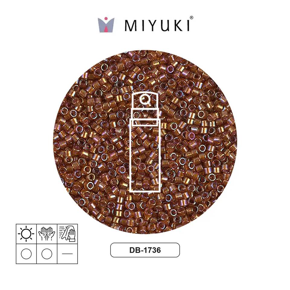 Miyuki delica 11/0 DB1736 beige forrado amarillo AB x 10g