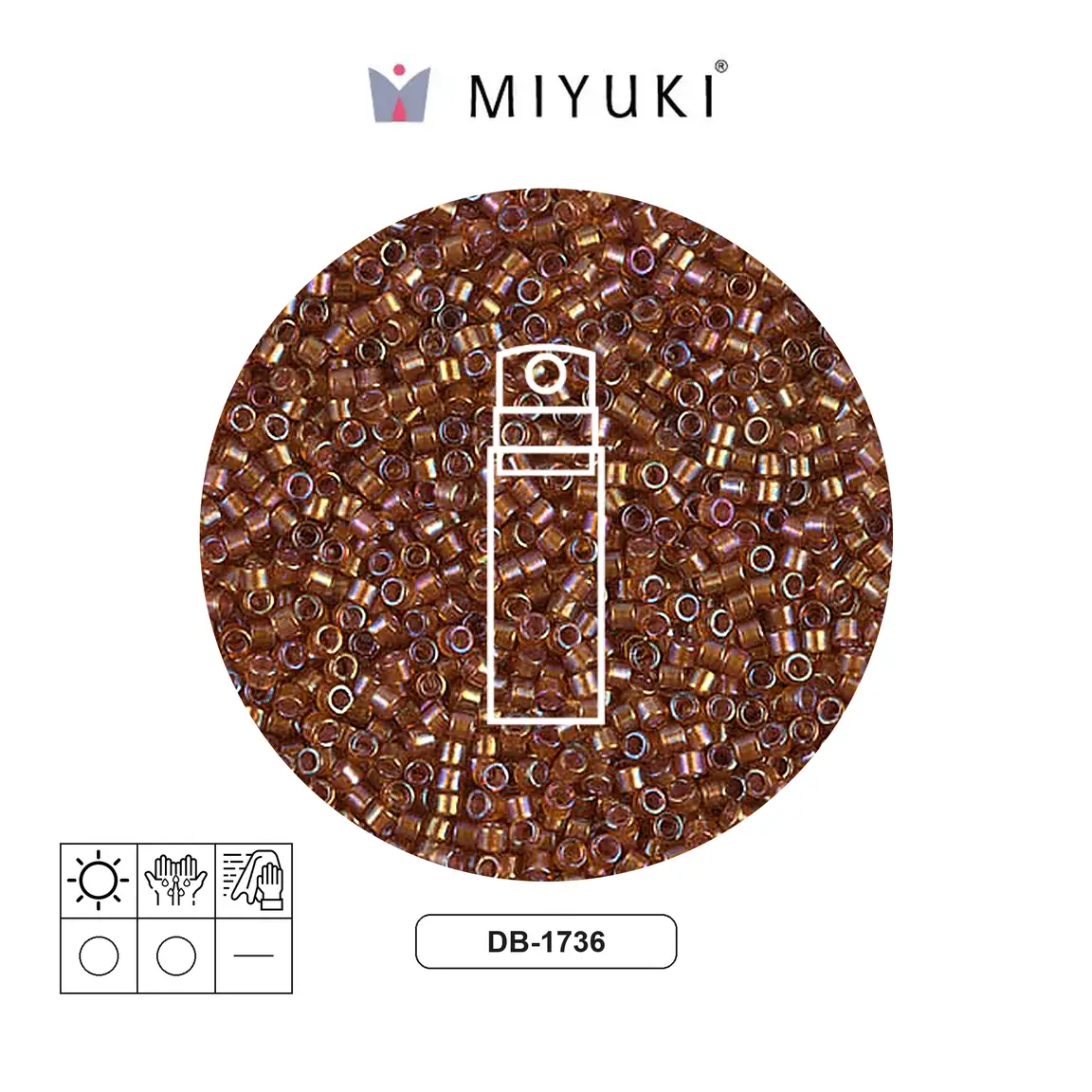 Miyuki delica 11/0 DB1736 beige ld topaz AB x 10g