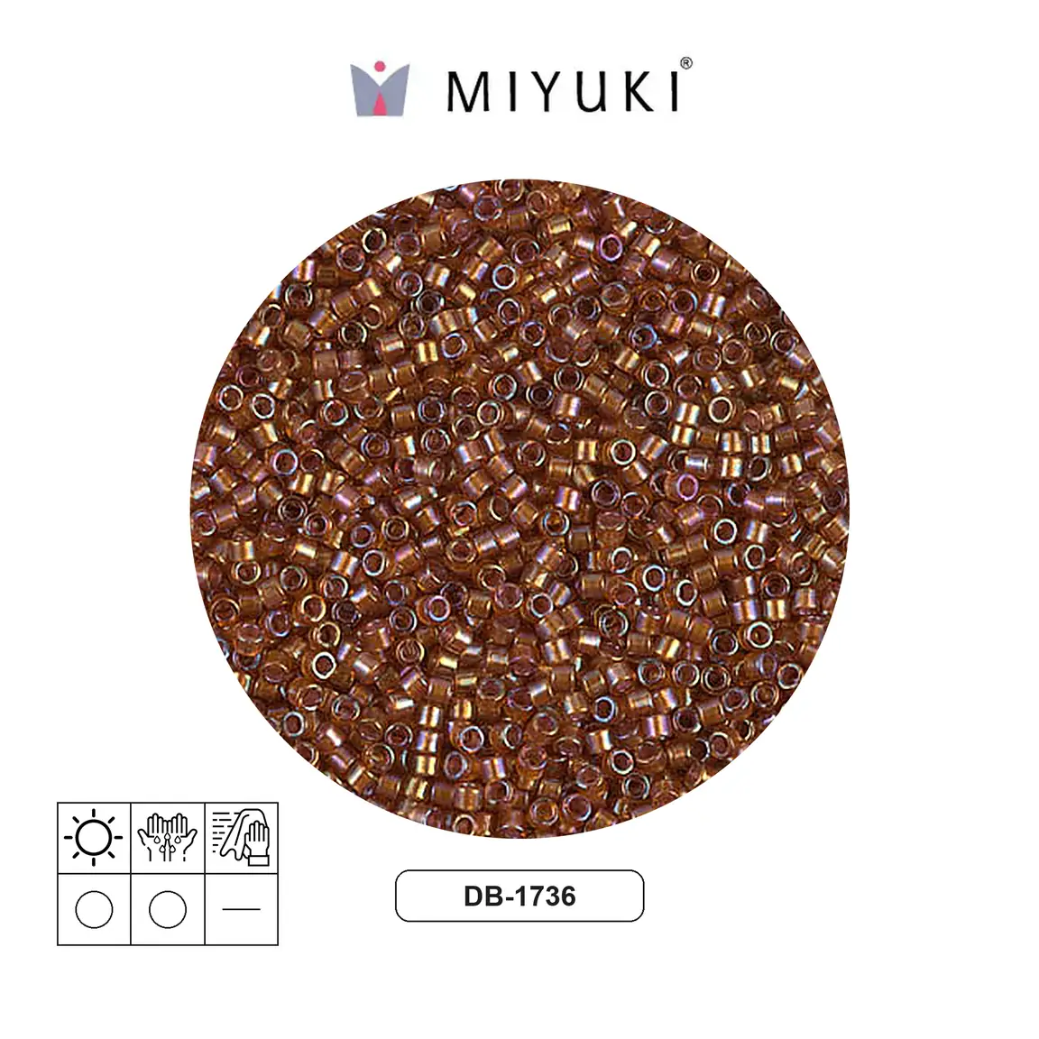 Miyuki delica 11/0 DB1736 beige ld topaz AB x 50g
