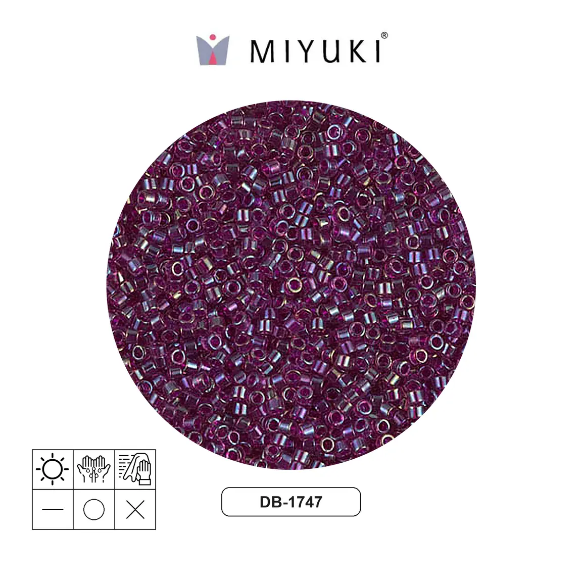 Miyuki delica 11/0 DB1747 fucsia forrado amethyst AB x 50g