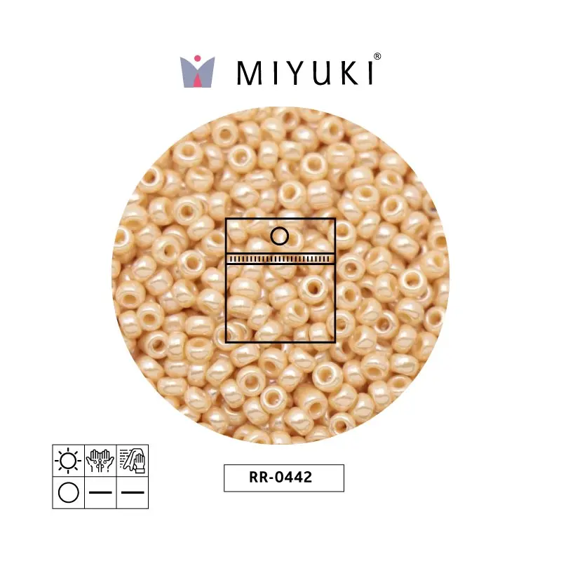 Mostacilla Miyuki rocalla 11/0 RR0442 opaco beige brillo x 25g 
