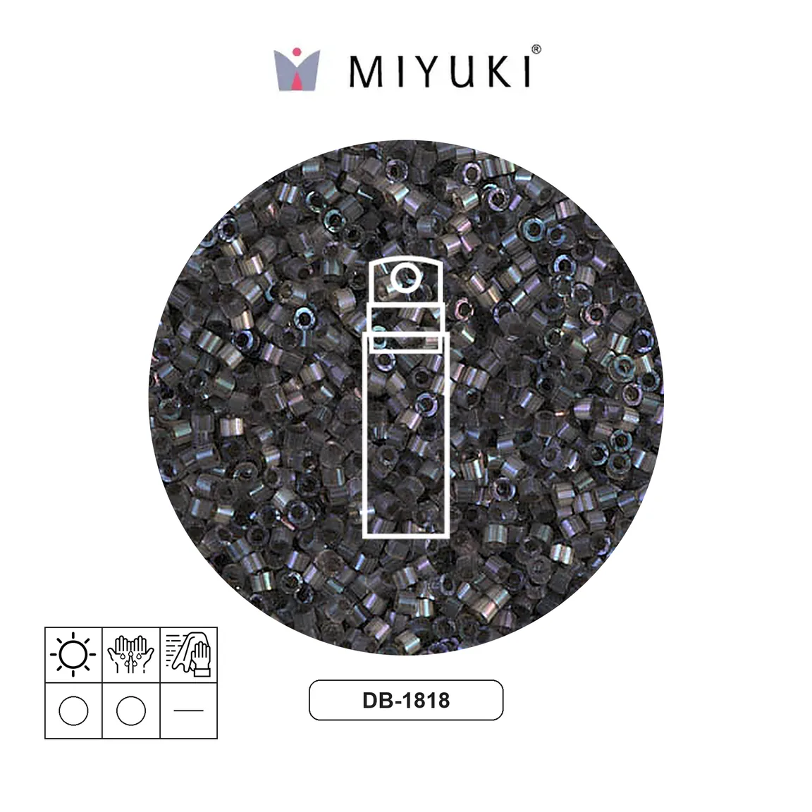 Miyuki delica 11/0 DB1818 dark grey satin x 10g