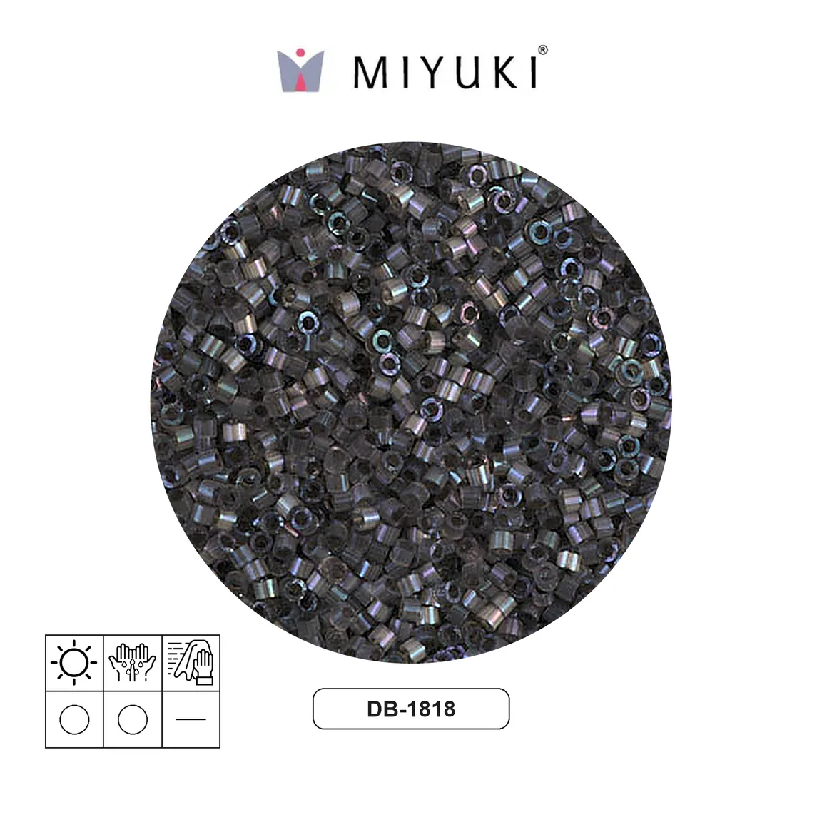 Miyuki delica 11/0 DB1818 dark grey satin x 50g