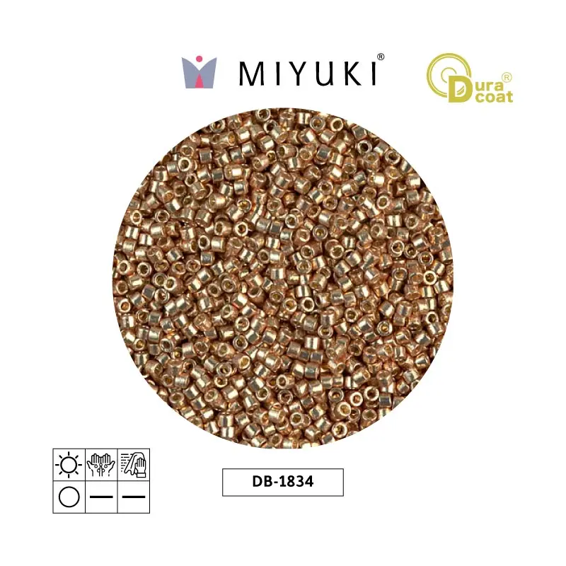 Miyuki delica 11/0 DB1834 galvanized champagne duracoat x 50g