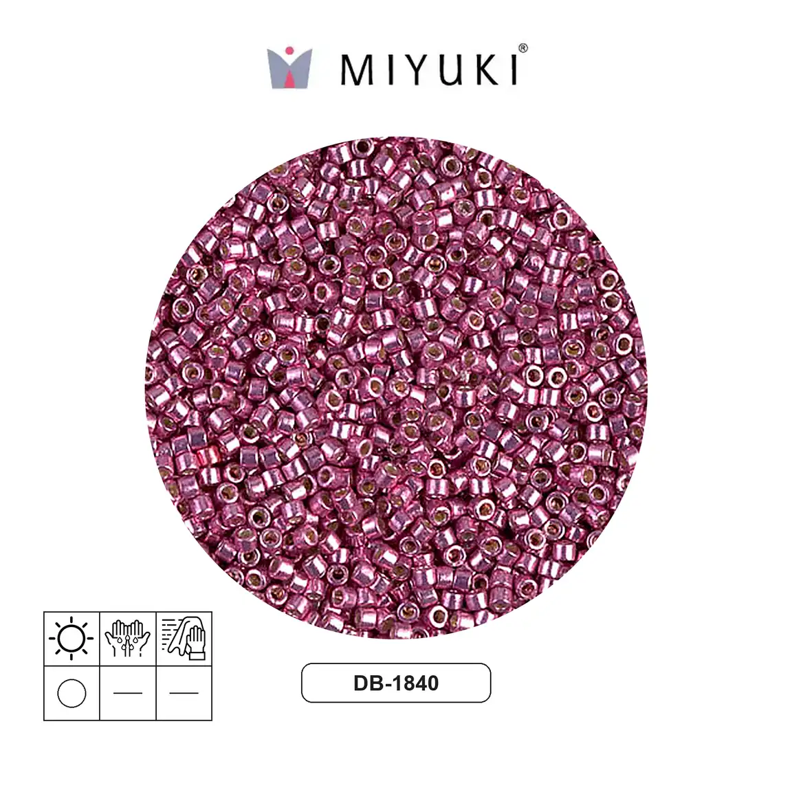 Miyuki delica 11/0 DB1840 galvanizado hot rosado x 50g