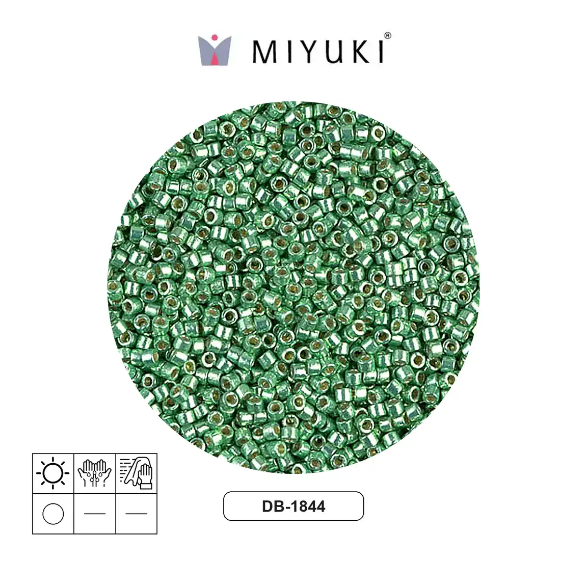 Miyuki delica 11/0 DB1844 galvanized mint x 50g