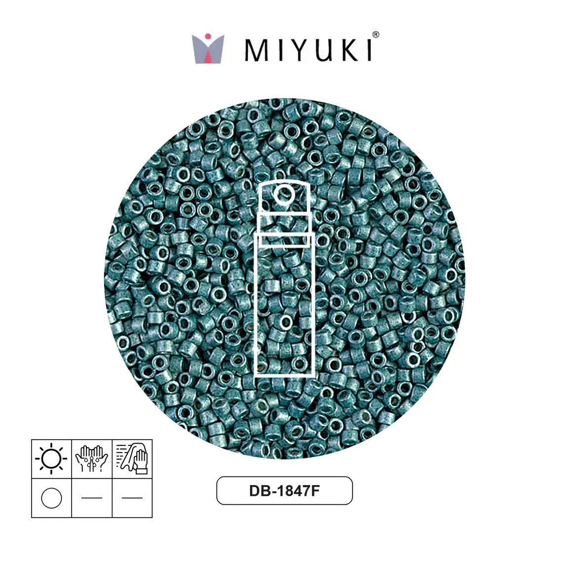 Miyuki delica 11/0 DB1847F galvanizado azul denim x 10g