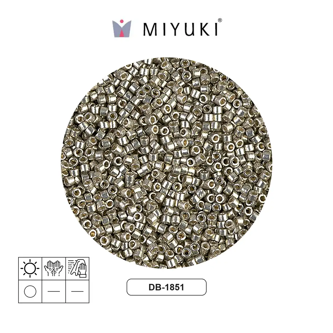 Miyuki delica 11/0 DB1851 galvanized light pewter x 50g