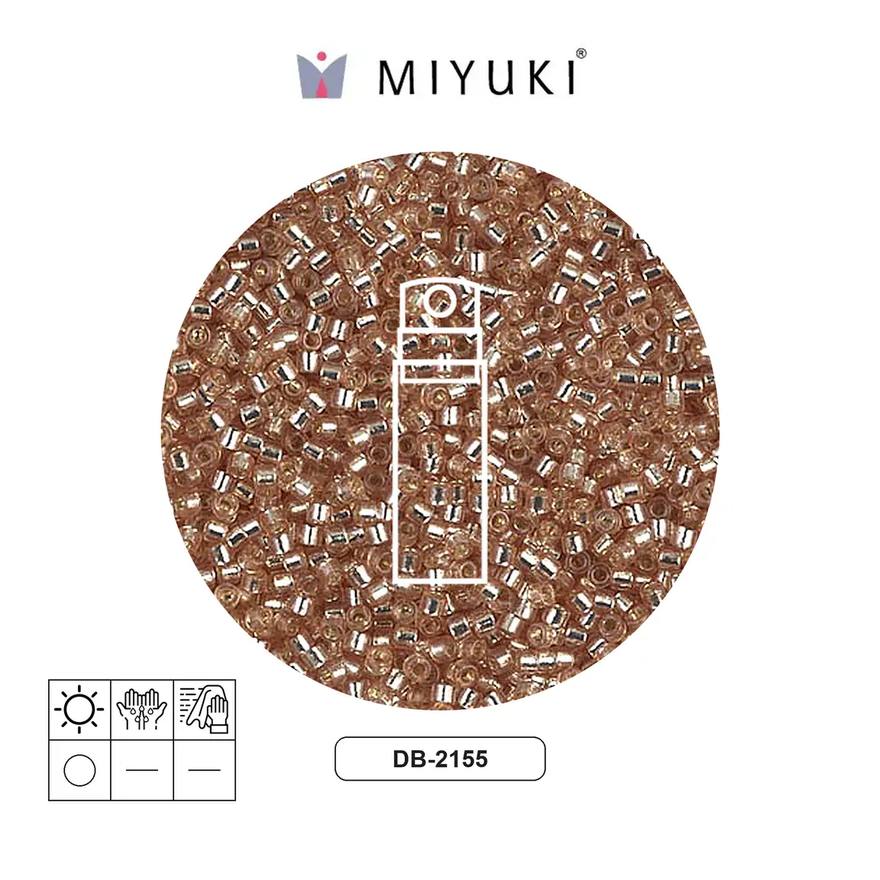 Miyuki delica 11/0 DB2155 plateado forrado mica Duracoat x 10g
