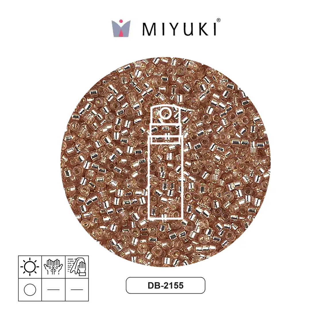 Miyuki delica 11/0 DB2155 plateado forrado mica Duracoat x 10g
