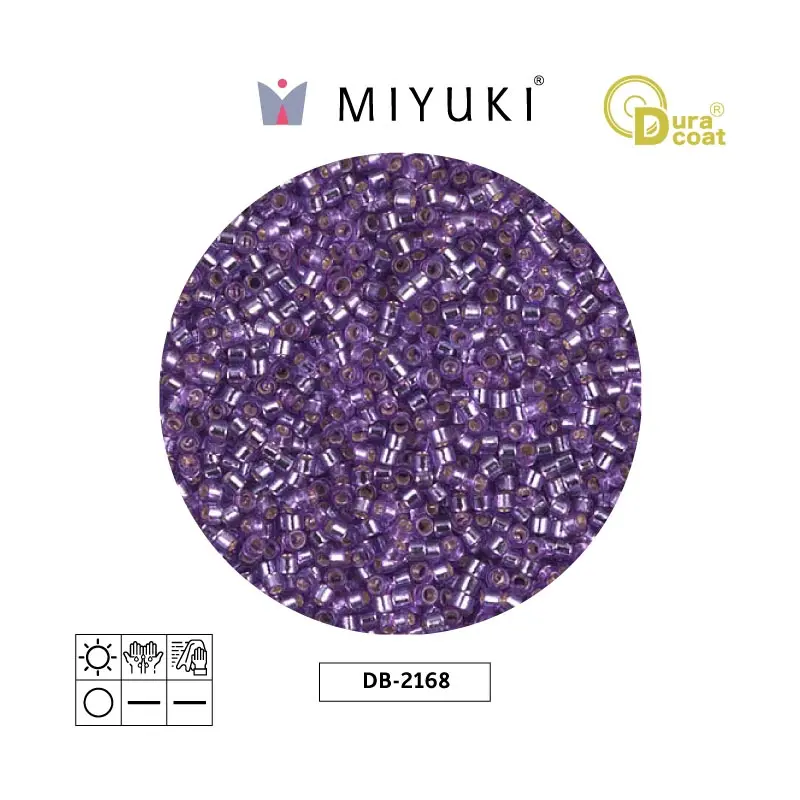 Miyuki delica 11/0 DB2168 plateado forrado orchid Duracoat x 50gr