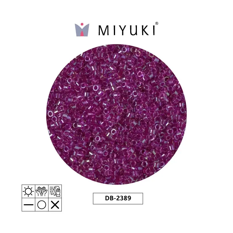 Miyuki delica 11/0 DB2389 color forrado fucsia x 50g