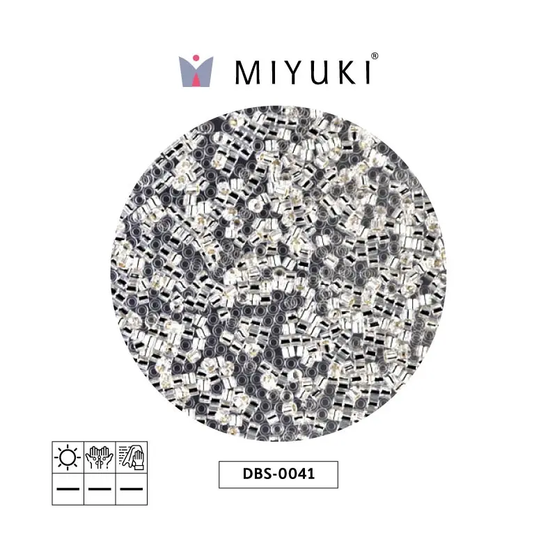 Miyuki delica 15/0 DBS0041 plateado forrado cristal x 50g