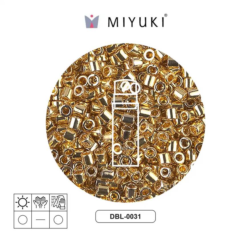 Miyuki delica 8/0 DBL0031 bright dorado 24kt. plated x 10gr