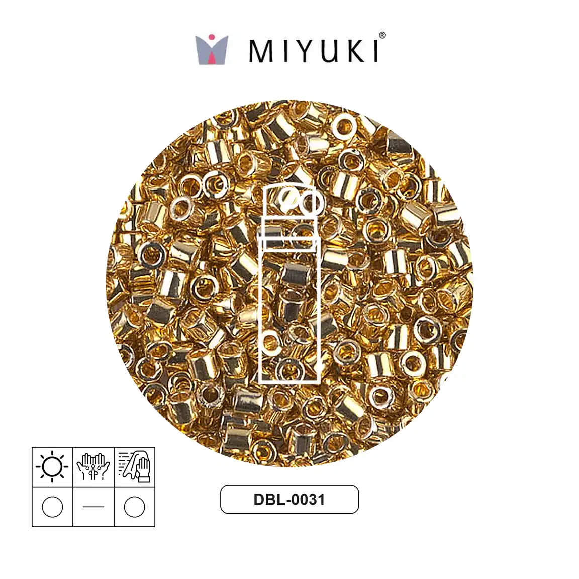 Miyuki delica 8/0 DBL0031 bright gold 24kt. plated  x 10gr