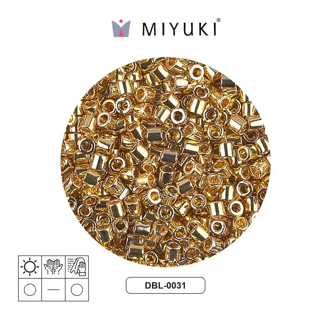 Miyuki delica 8/0 DBL0031 bright gold 24kt. plated  x 250gr