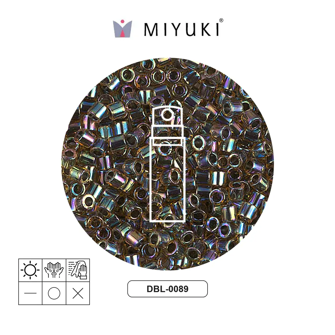 Miyuki delica 8/0 DBL0089 blue lined light topaz AB x 10gr
