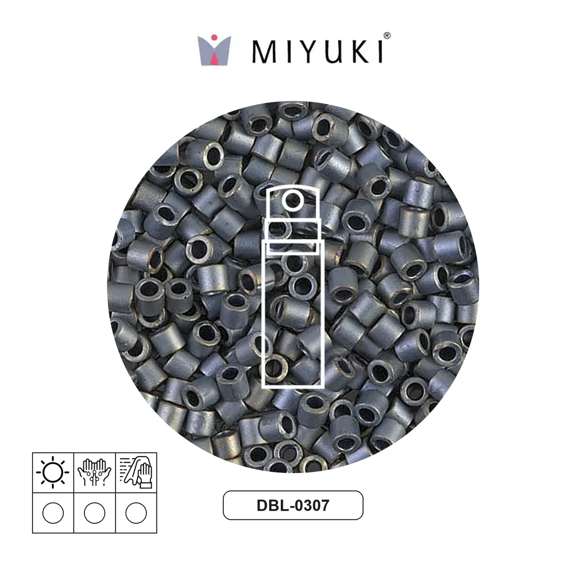 Miyuki delica 8/0 DBL0307 matte mettalic silver grey x 10gr