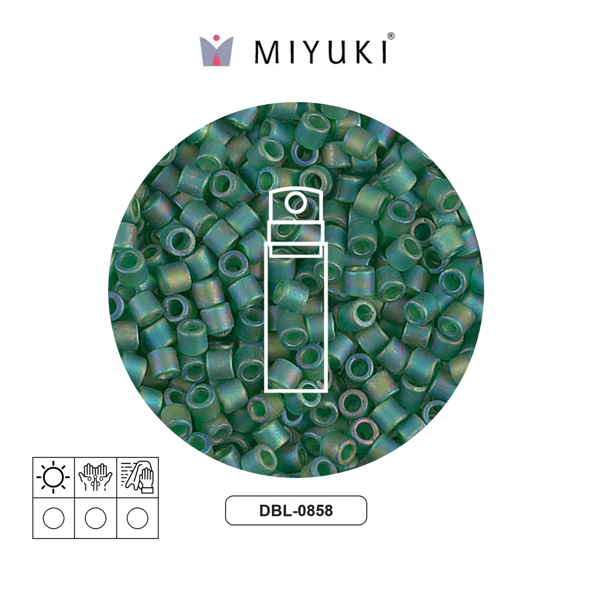 Miyuki delica 8/0 DBL0858 matte transparent green AB x 10gr