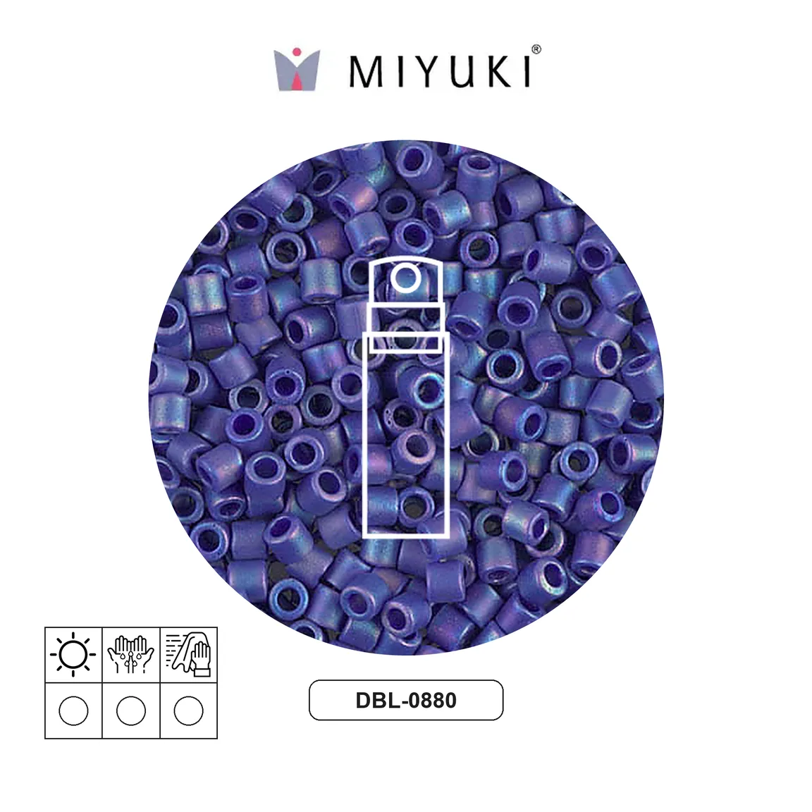 Miyuki delica 8/0 DBL0880 matte opaque cobalt AB x 10gr
