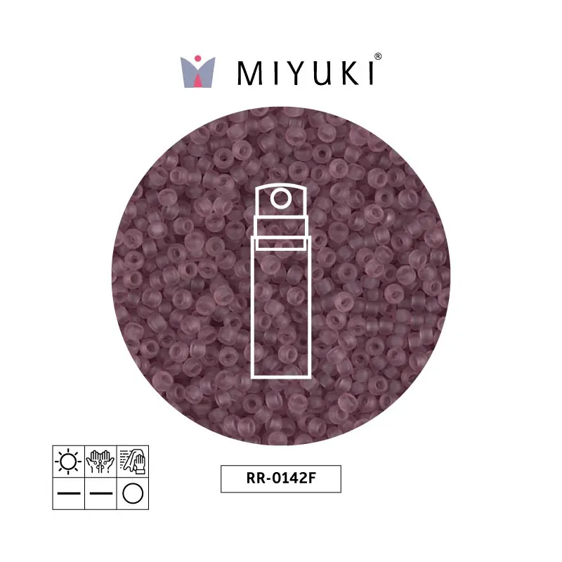 Mostacilla Miyuki rocalla 11/0 RR0142F matte transparent smoky amethyst x 10g