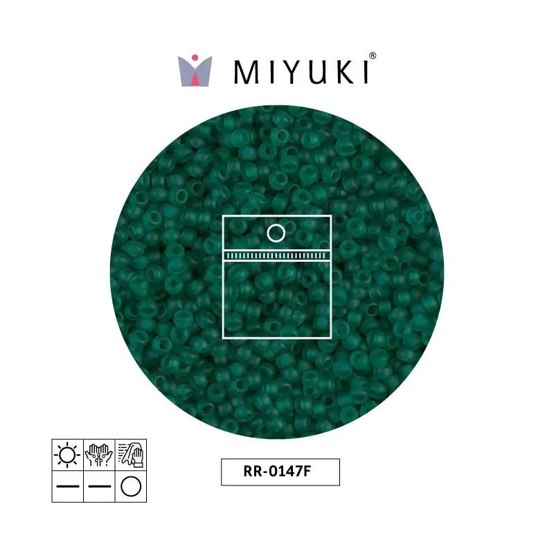 Mostacilla Miyuki rocalla 11/0 RR0147F matte transparent dark green x 25g