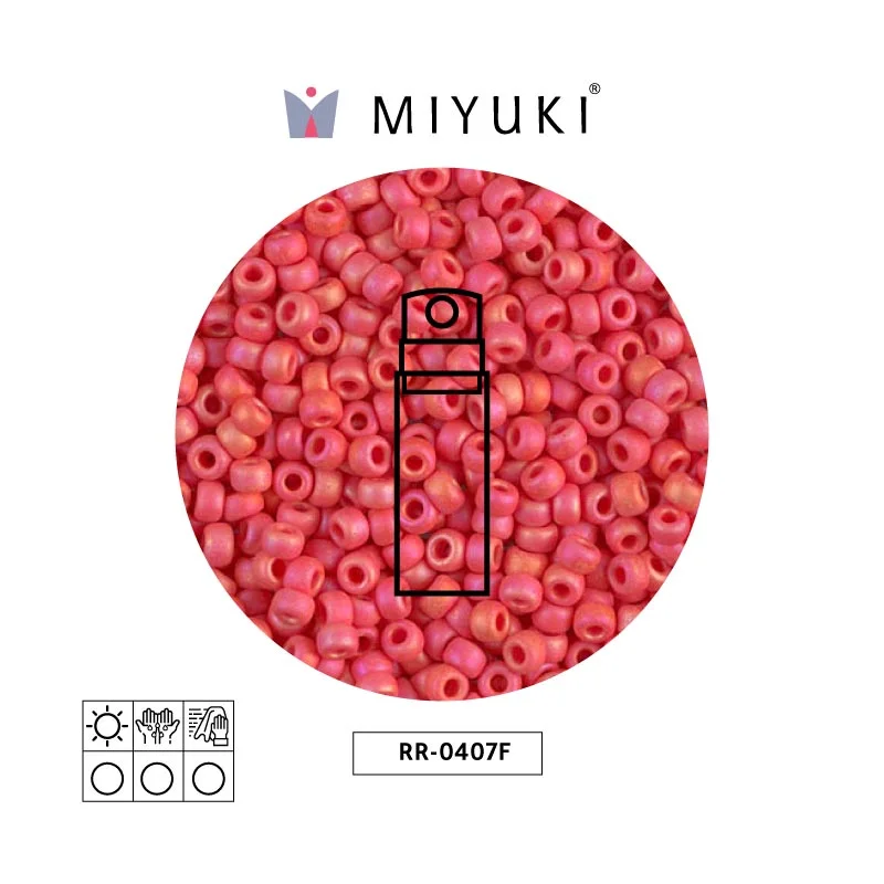 Mostacilla Miyuki rocalla 8/0 RR0407F opaco claro rojo mate x 10g