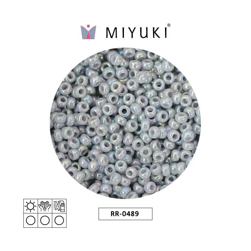 Mostacilla Miyuki rocalla 11/0 RR0489 opaque medium grey AB x 250g